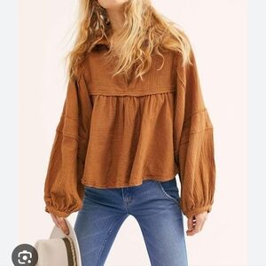 We The Free boho cotton peasant top (See Measurements)